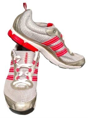 ADIDAS 💗 Silver & Hot Pink Comfy Trainers